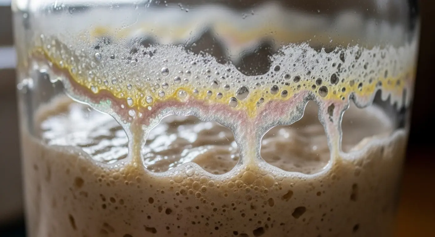 Biofilmes no pote de fermento natural