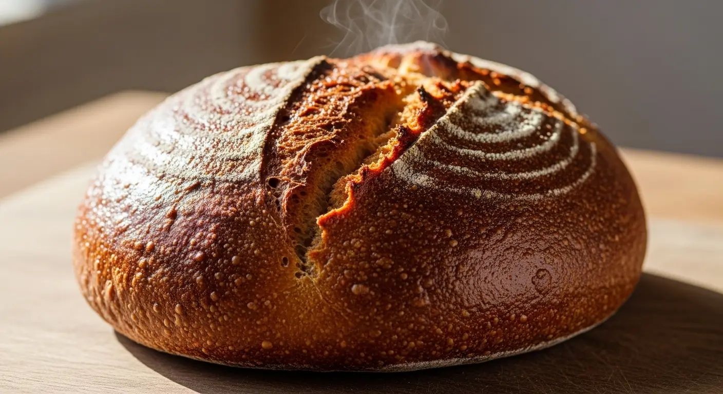 crosta brilhante no pão artesanal