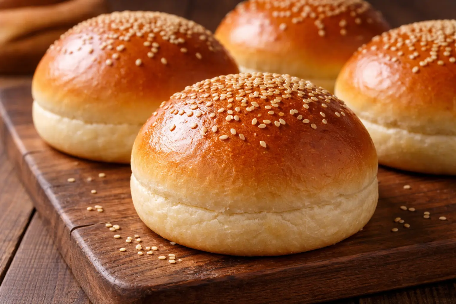pão de hambúrguer com fermentação natural