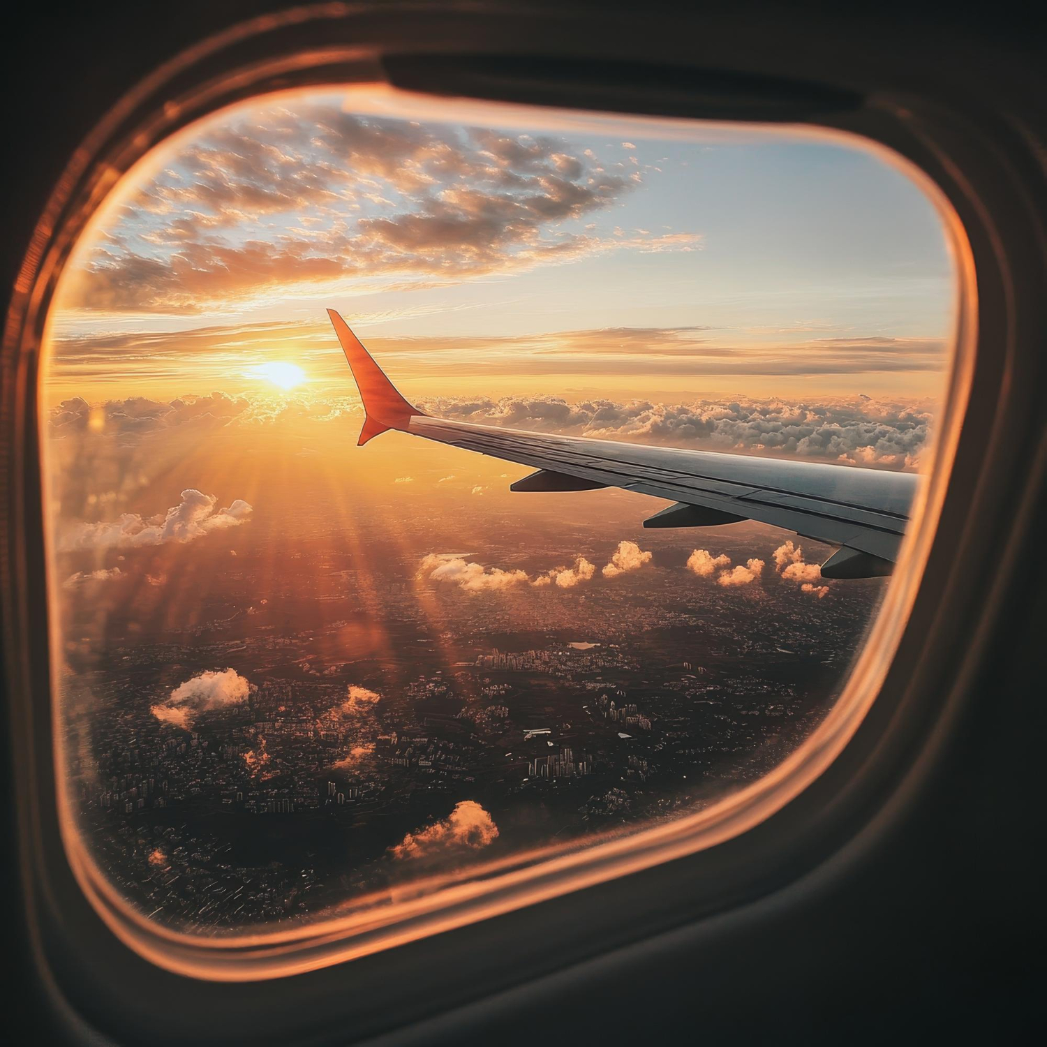 Traveller preparing for a flight