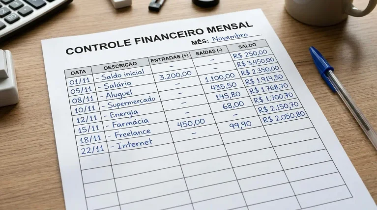 Controle financeiro mensal: passo a passo